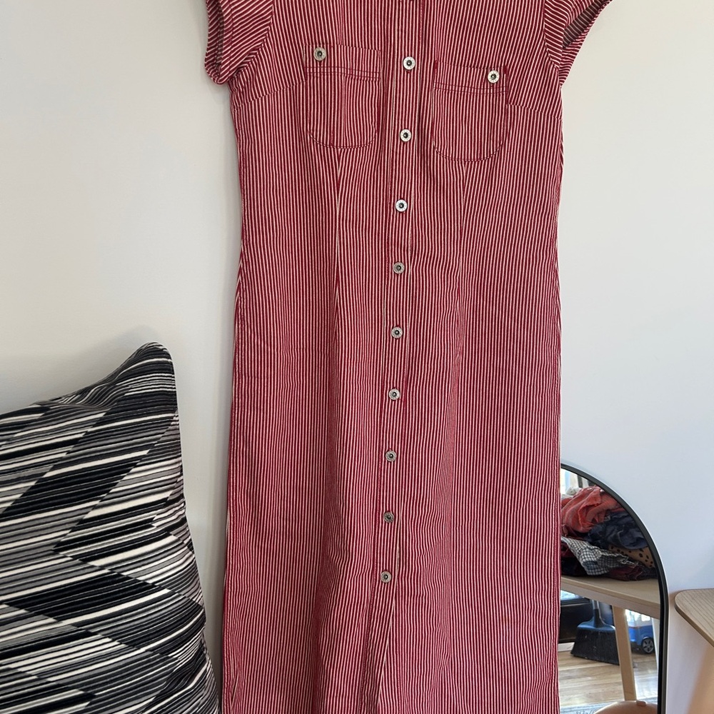 Red Striped‎ Midi Dress red and white stripe size 8